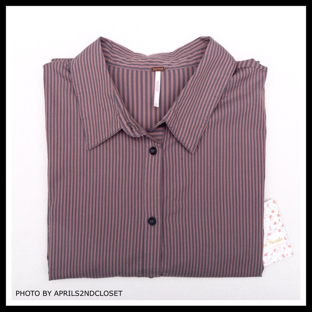 FREE PEOPLE BUTTON DOWN TUNIC SHIRT - Picture 6 of 8